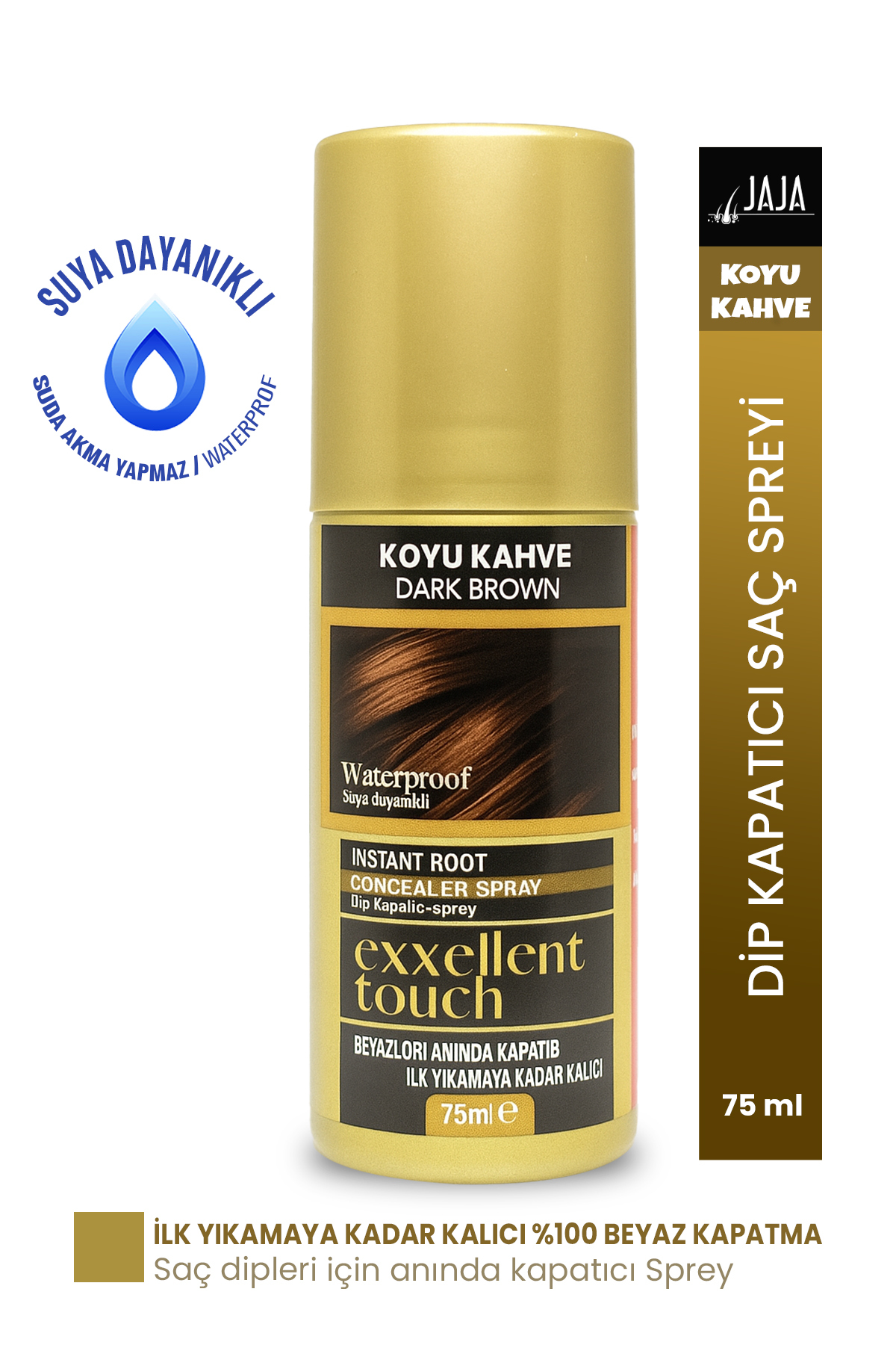 Exxellent Touch Dip Kapatıcı Saç Spreyi Koyu Kahve 75 ml