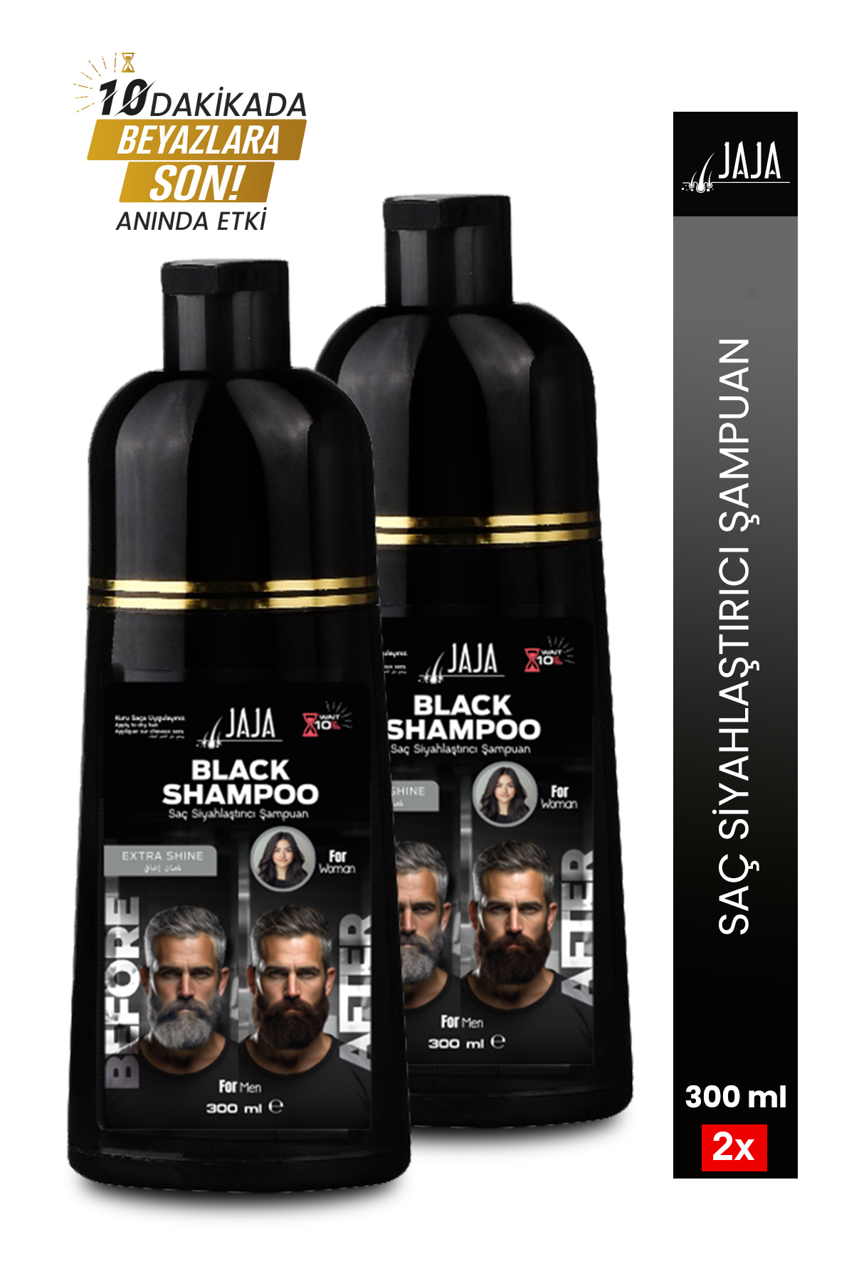 2'Lİ SET SAÇ SİYAHLAŞTIRICI ŞAMPUANI (BEYAZLAR İÇİN) 300 ML