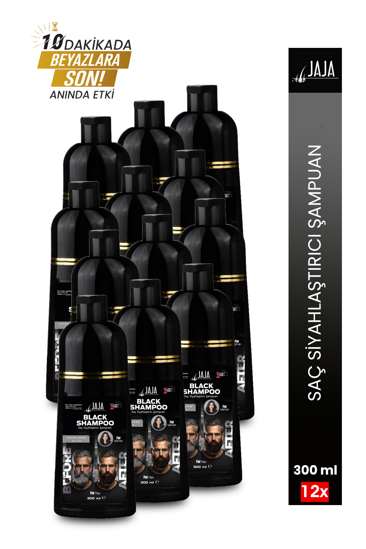 12'Lİ SET SAÇ SİYAHLAŞTIRICI ŞAMPUANI (BEYAZLAR İÇİN) 300 ML